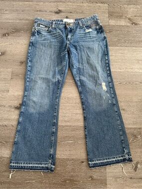 Women’s Blue Distressed Bootcut Jeans | Levis | Size 14